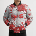 Personalized Sydney Swans Bomber Puffer Jacket Aboriginal Pattern with Graffiti Style