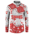 Personalized Sydney Swans Button Sweatshirt Aboriginal Pattern with Graffiti Style