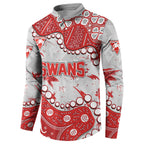 Personalized Sydney Swans Button Sweatshirt Aboriginal Pattern with Graffiti Style