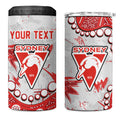 Personalized Sydney Swans 4 in 1 Can Cooler Tumbler Aboriginal Pattern with Graffiti Style
