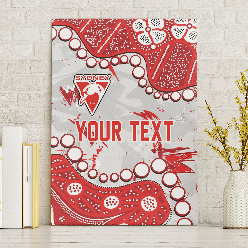 Personalized Sydney Swans Canvas Wall Art Aboriginal Pattern with Graffiti Style