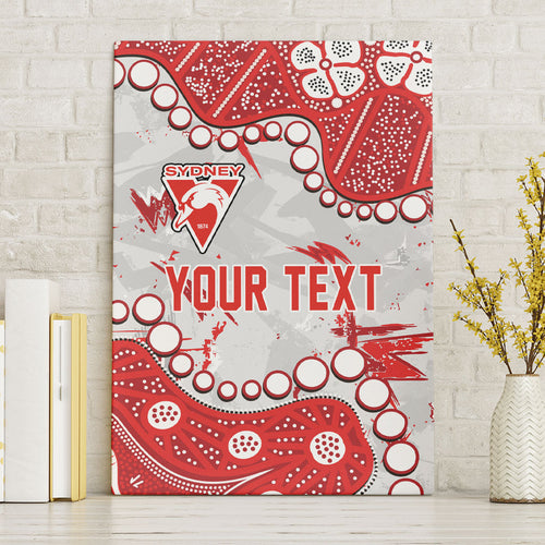Personalized Sydney Swans Canvas Wall Art Aboriginal Pattern with Graffiti Style
