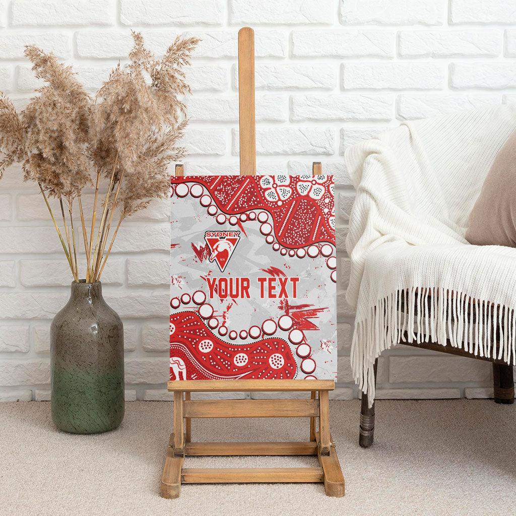 Personalized Sydney Swans Canvas Wall Art Aboriginal Pattern with Graffiti Style