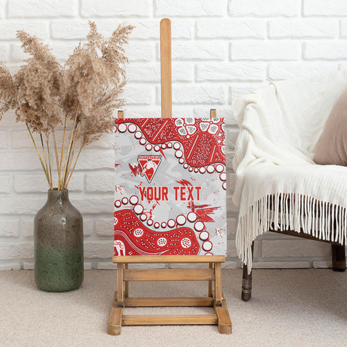 Personalized Sydney Swans Canvas Wall Art Aboriginal Pattern with Graffiti Style