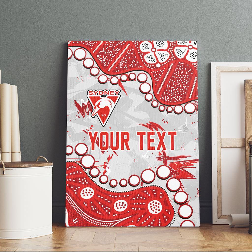 Personalized Sydney Swans Canvas Wall Art Aboriginal Pattern with Graffiti Style