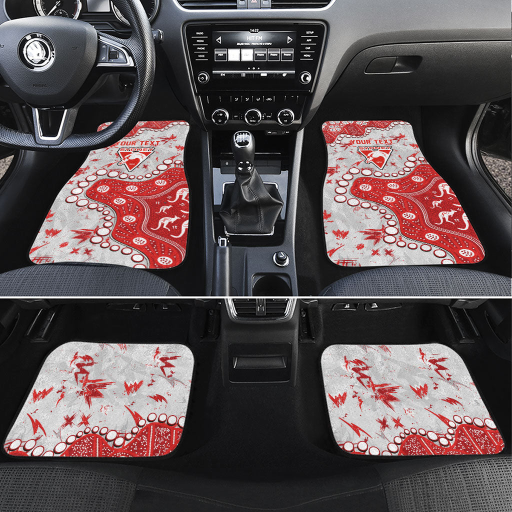 Personalized Sydney Swans Car Mats Aboriginal Pattern with Graffiti Style