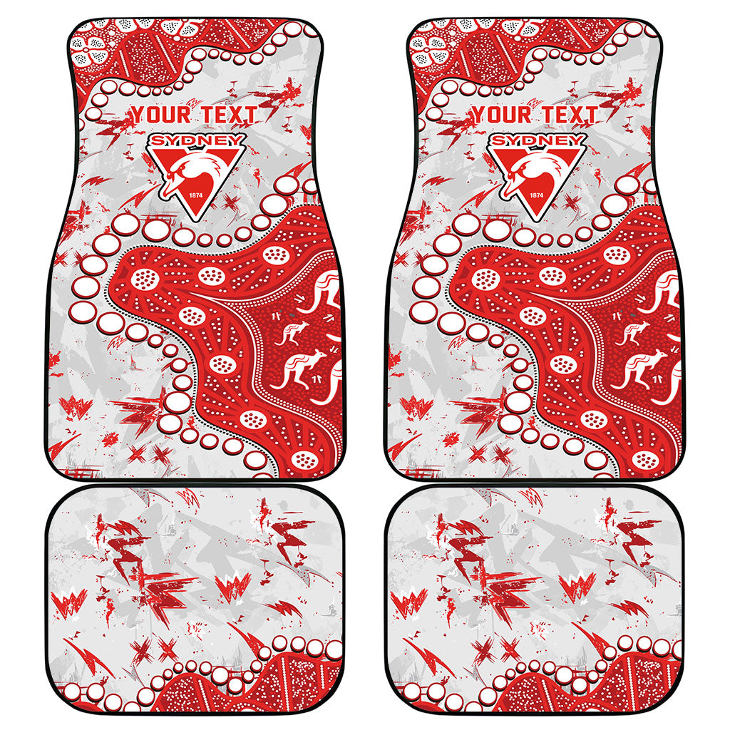Personalized Sydney Swans Car Mats Aboriginal Pattern with Graffiti Style
