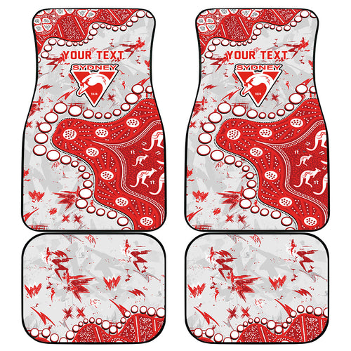 Personalized Sydney Swans Car Mats Aboriginal Pattern with Graffiti Style