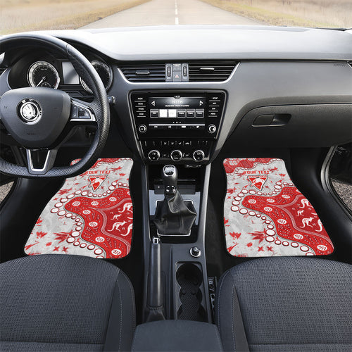 Personalized Sydney Swans Car Mats Aboriginal Pattern with Graffiti Style