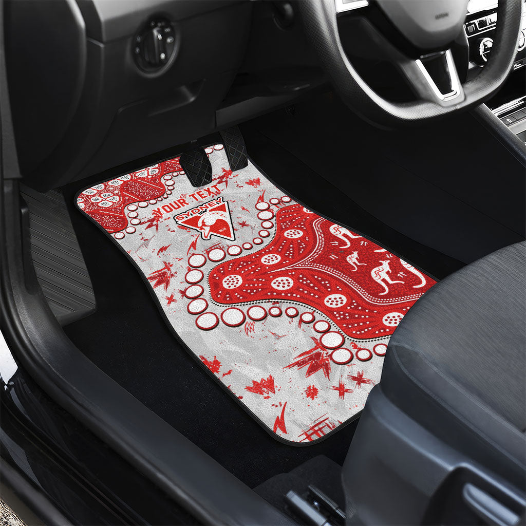Personalized Sydney Swans Car Mats Aboriginal Pattern with Graffiti Style