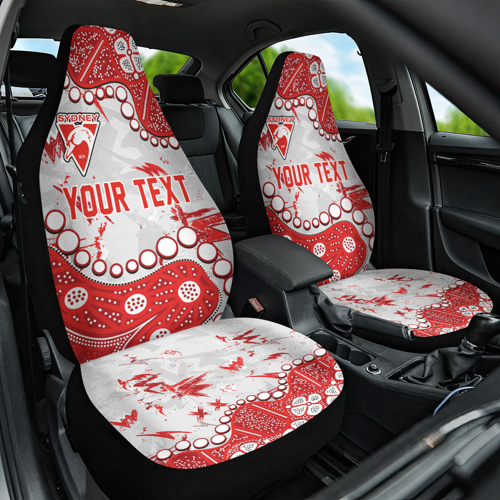 Personalized Sydney Swans Car Seat Cover Aboriginal Pattern with Graffiti Style