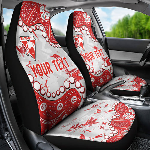 Personalized Sydney Swans Car Seat Cover Aboriginal Pattern with Graffiti Style