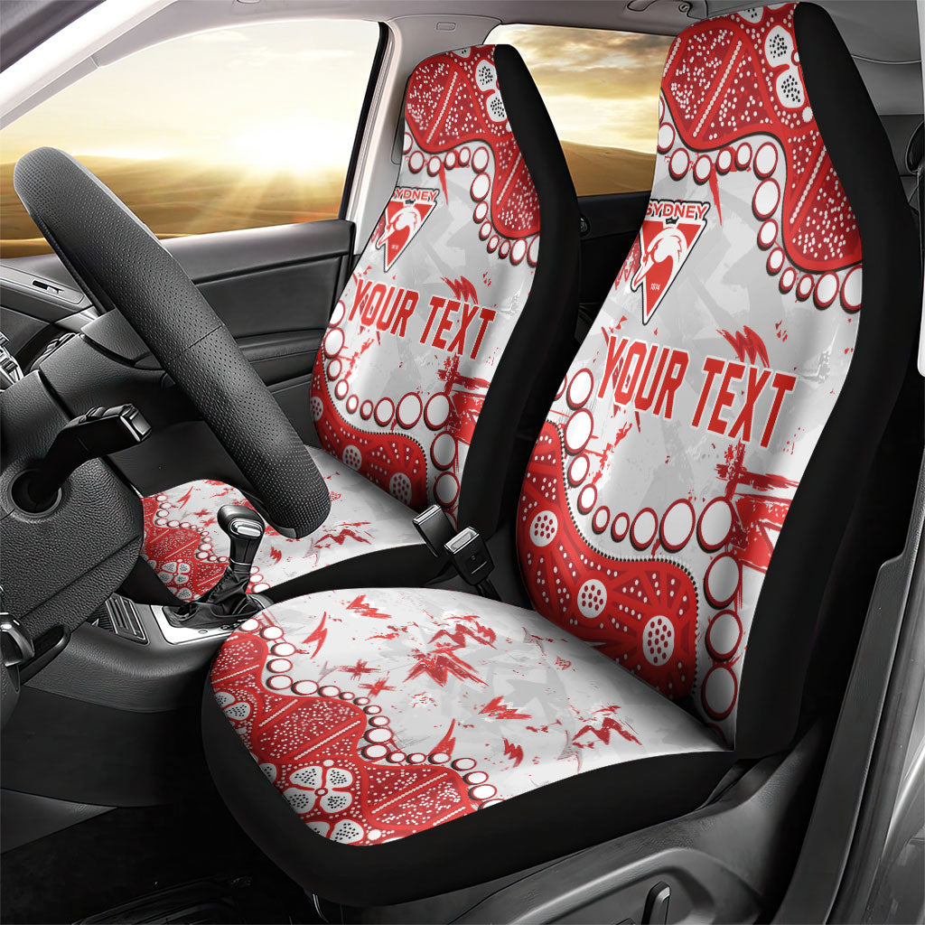 Personalized Sydney Swans Car Seat Cover Aboriginal Pattern with Graffiti Style