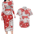 Personalized Sydney Swans Couples Matching Long Sleeve Bodycon Dress and Hawaiian Shirt Aboriginal Pattern with Graffiti Style
