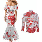 Personalized Sydney Swans Couples Matching Mermaid Dress and Long Sleeve Button Shirt Aboriginal Pattern with Graffiti Style