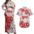 Personalized Sydney Swans Couples Matching Off Shoulder Maxi Dress and Hawaiian Shirt Aboriginal Pattern with Graffiti Style