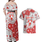 Personalized Sydney Swans Couples Matching Off Shoulder Maxi Dress and Hawaiian Shirt Aboriginal Pattern with Graffiti Style