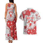 Personalized Sydney Swans Couples Matching Tank Maxi Dress and Hawaiian Shirt Aboriginal Pattern with Graffiti Style