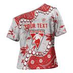 Personalized Sydney Swans Cross Shoulder Shirt Aboriginal Pattern with Graffiti Style