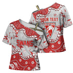 Personalized Sydney Swans Cross Shoulder Shirt Aboriginal Pattern with Graffiti Style