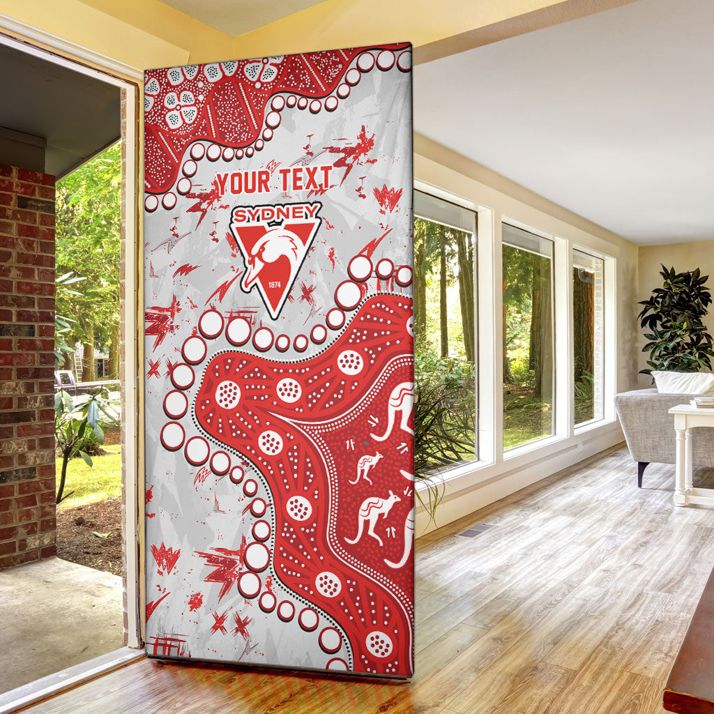 Personalized Sydney Swans Door Cover Aboriginal Pattern with Graffiti Style