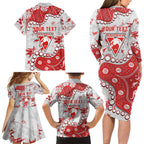 Personalized Sydney Swans Family Matching Long Sleeve Bodycon Dress and Hawaiian Shirt Aboriginal Pattern with Graffiti Style