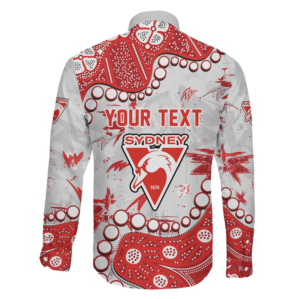 Personalized Sydney Swans Family Matching Mermaid Dress and Hawaiian Shirt Aboriginal Pattern with Graffiti Style