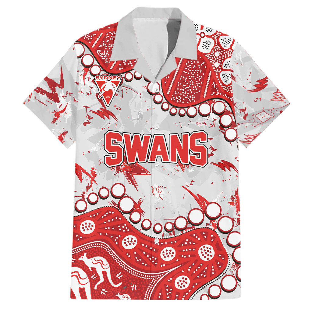 Personalized Sydney Swans Family Matching Puletasi and Hawaiian Shirt Aboriginal Pattern with Graffiti Style