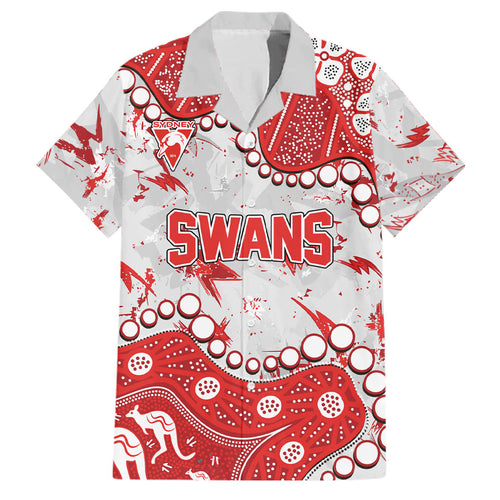 Personalized Sydney Swans Family Matching Tank Maxi Dress and Hawaiian Shirt Aboriginal Pattern with Graffiti Style