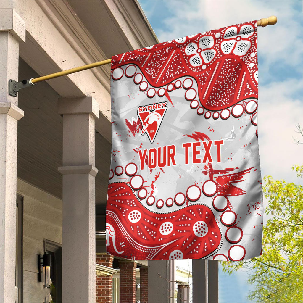 Personalized Sydney Swans Garden Flag Aboriginal Pattern with Graffiti Style