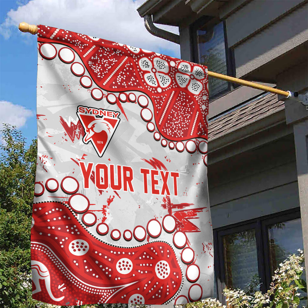 Personalized Sydney Swans Garden Flag Aboriginal Pattern with Graffiti Style