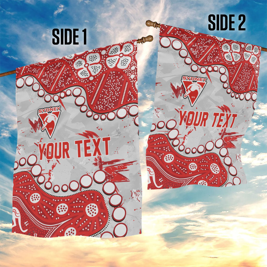 Personalized Sydney Swans Garden Flag Aboriginal Pattern with Graffiti Style