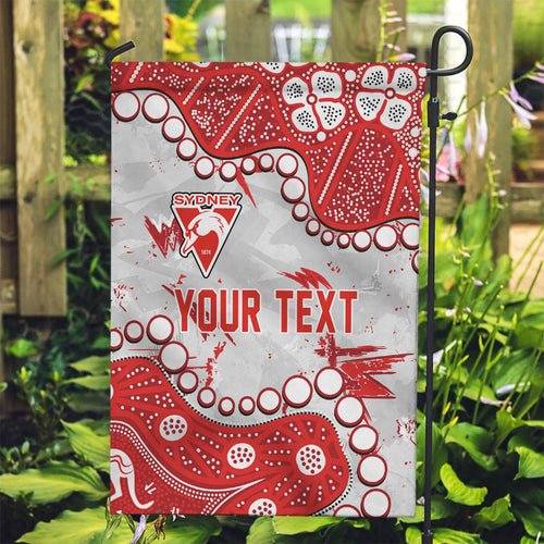 Personalized Sydney Swans Garden Flag Aboriginal Pattern with Graffiti Style