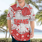 Personalized Sydney Swans Hawaiian Shirt Aboriginal Pattern with Graffiti Style