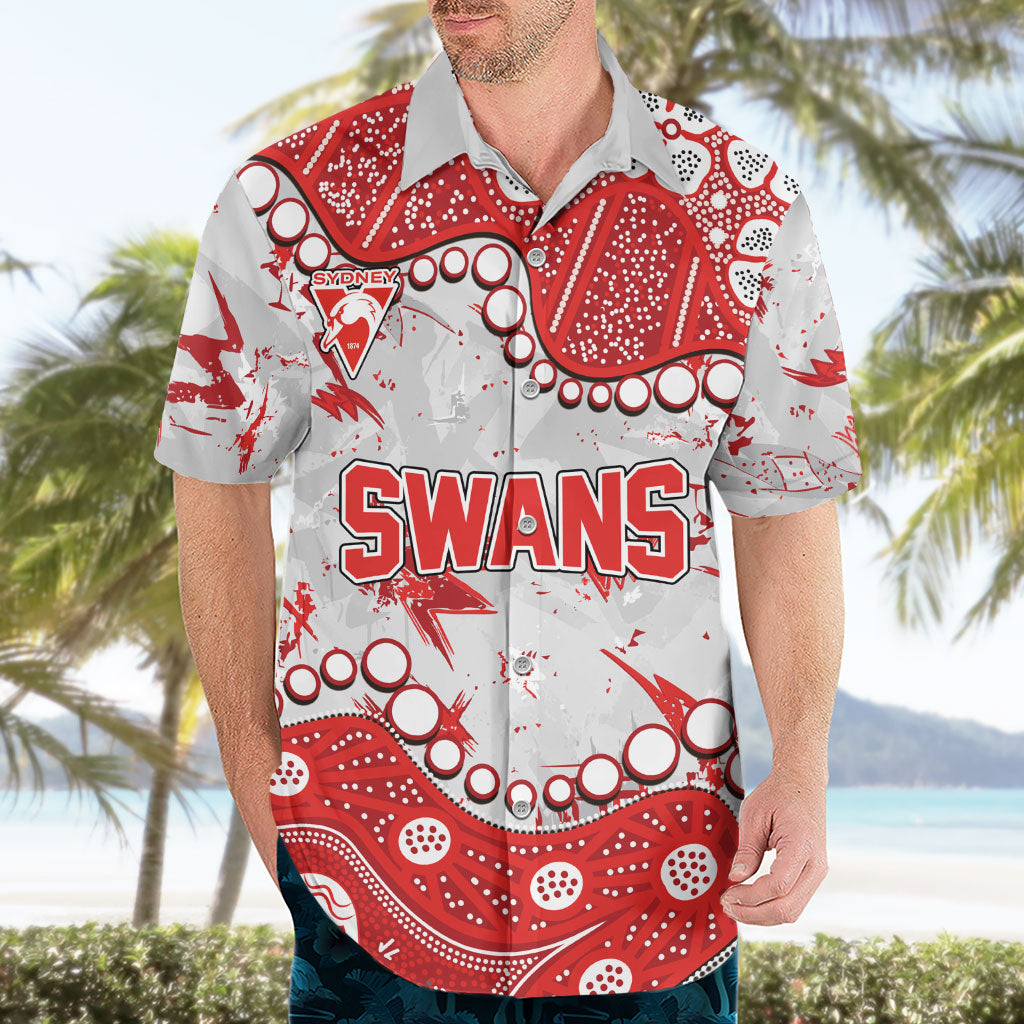 Personalized Sydney Swans Hawaiian Shirt Aboriginal Pattern with Graffiti Style