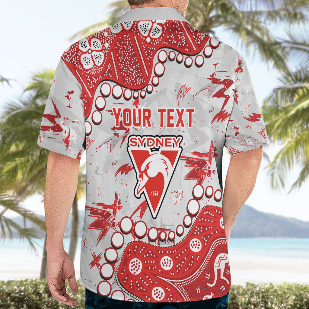 Personalized Sydney Swans Hawaiian Shirt Aboriginal Pattern with Graffiti Style