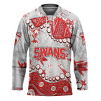 Personalized Sydney Swans Hockey Jersey Aboriginal Pattern with Graffiti Style