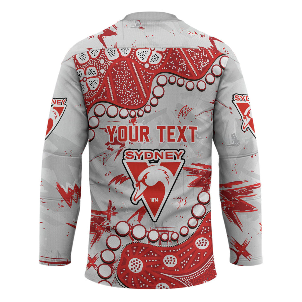 Personalized Sydney Swans Hockey Jersey Aboriginal Pattern with Graffiti Style