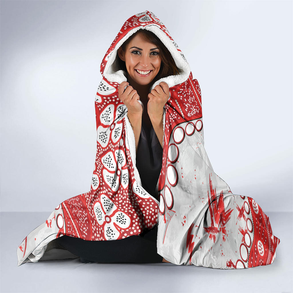 Personalized Sydney Swans Hooded Blanket Aboriginal Pattern with Graffiti Style