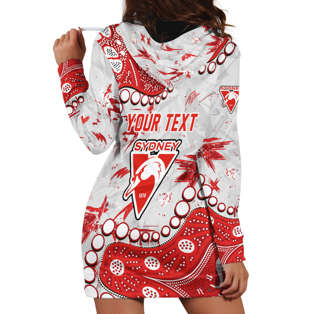 Personalized Sydney Swans Hoodie Dress Aboriginal Pattern with Graffiti Style