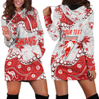 Personalized Sydney Swans Hoodie Dress Aboriginal Pattern with Graffiti Style