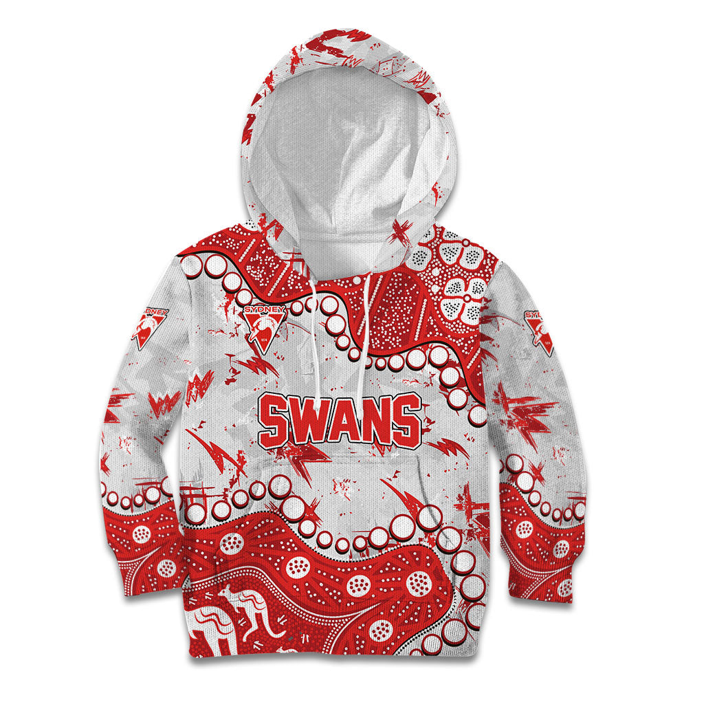 Personalized Sydney Swans Kid Hoodie Aboriginal Pattern with Graffiti Style