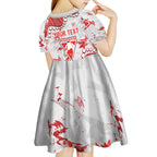 Personalized Sydney Swans Kid Short Sleeve Dress Aboriginal Pattern with Graffiti Style