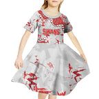 Personalized Sydney Swans Kid Short Sleeve Dress Aboriginal Pattern with Graffiti Style