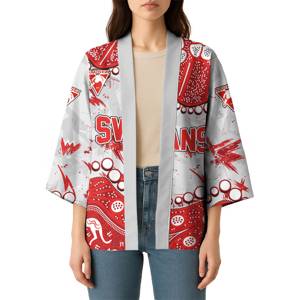 Personalized Sydney Swans Kimono Aboriginal Pattern with Graffiti Style