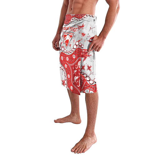 Personalized Sydney Swans Lavalava Aboriginal Pattern with Graffiti Style