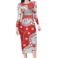 Personalized Sydney Swans Long Sleeve Bodycon Dress Aboriginal Pattern with Graffiti Style