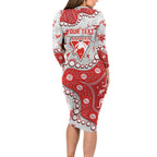 Personalized Sydney Swans Long Sleeve Bodycon Dress Aboriginal Pattern with Graffiti Style