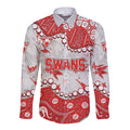 Personalized Sydney Swans Long Sleeve Button Shirt Aboriginal Pattern with Graffiti Style