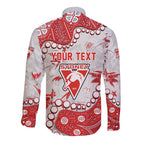 Personalized Sydney Swans Long Sleeve Button Shirt Aboriginal Pattern with Graffiti Style
